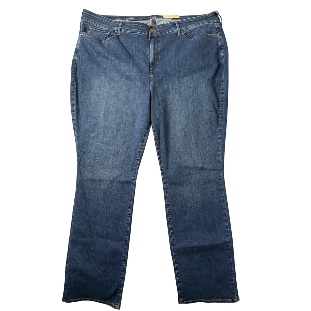 NYDJ Plus Size Marilyn Straight Jeans Size 24W Blue Lift Tuck Stretch Denim NEW